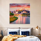 Hohensalzburg Fortress at Sunset Wall Art