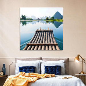 Li River Raft Wall Art