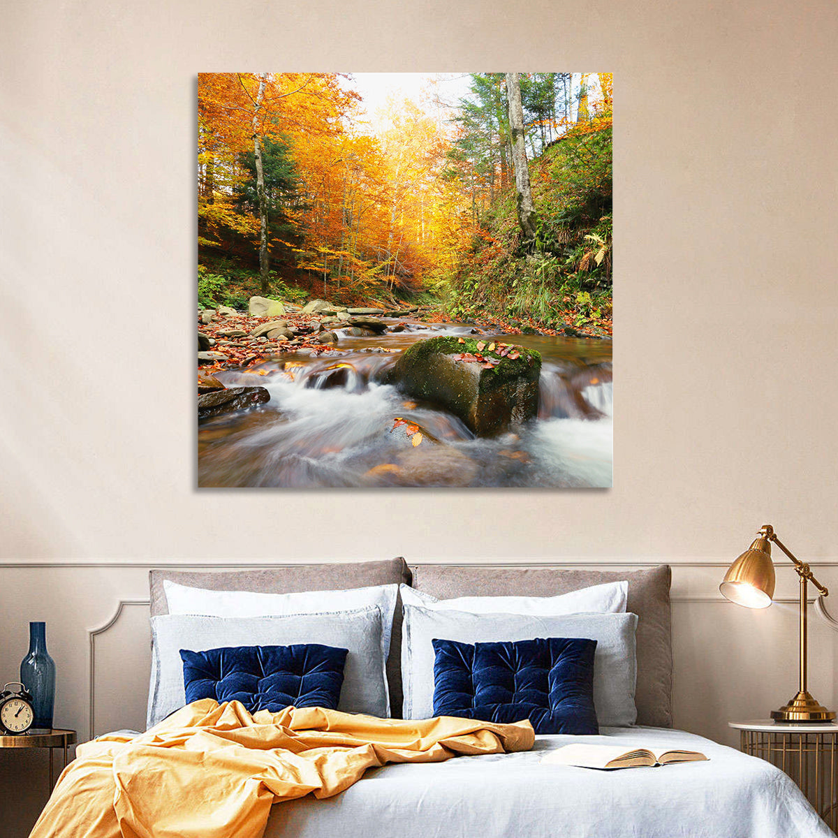 Forest Stream in Autumn Wall Art
