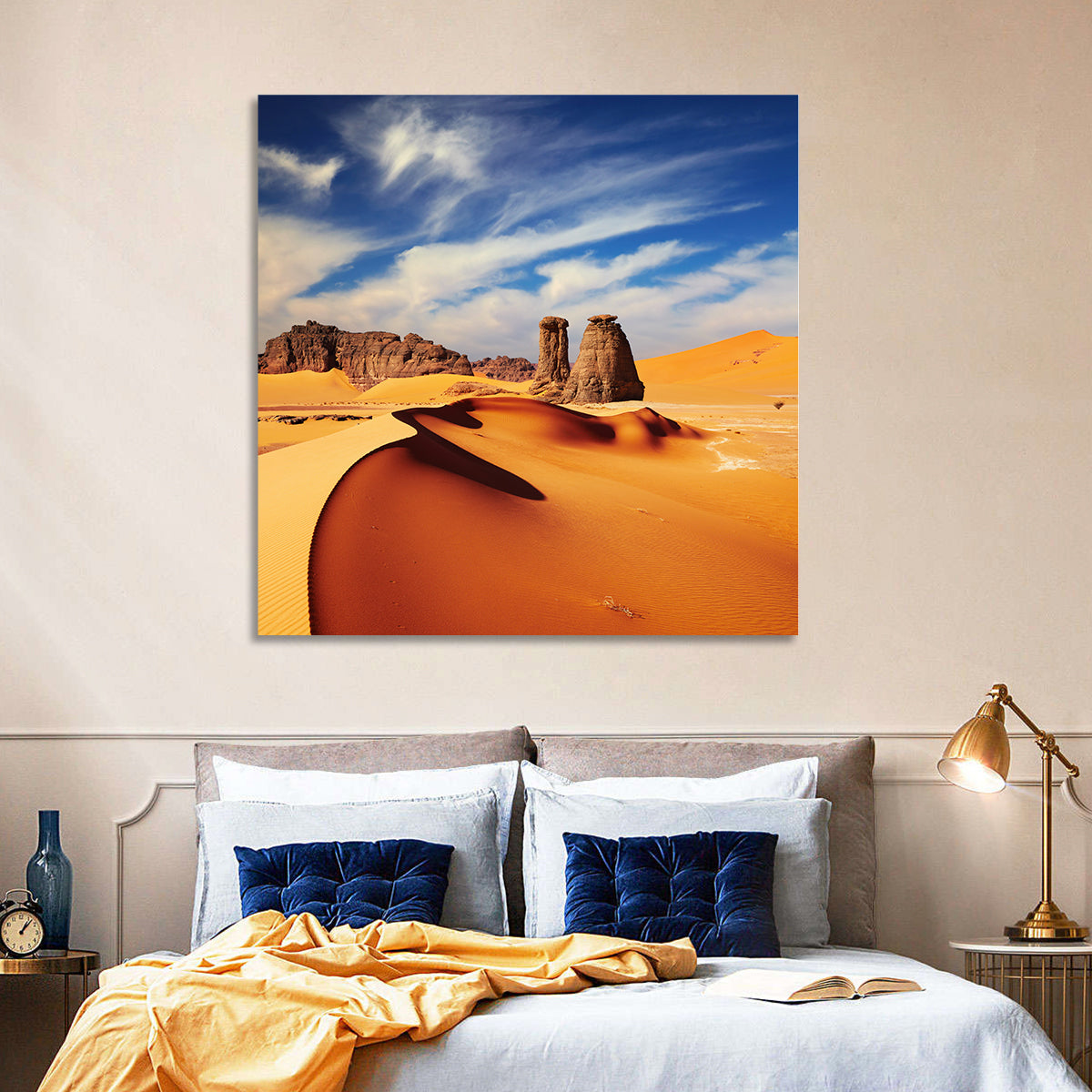 Tadrart Rouge Sand Dunes Wall Art in a room, square