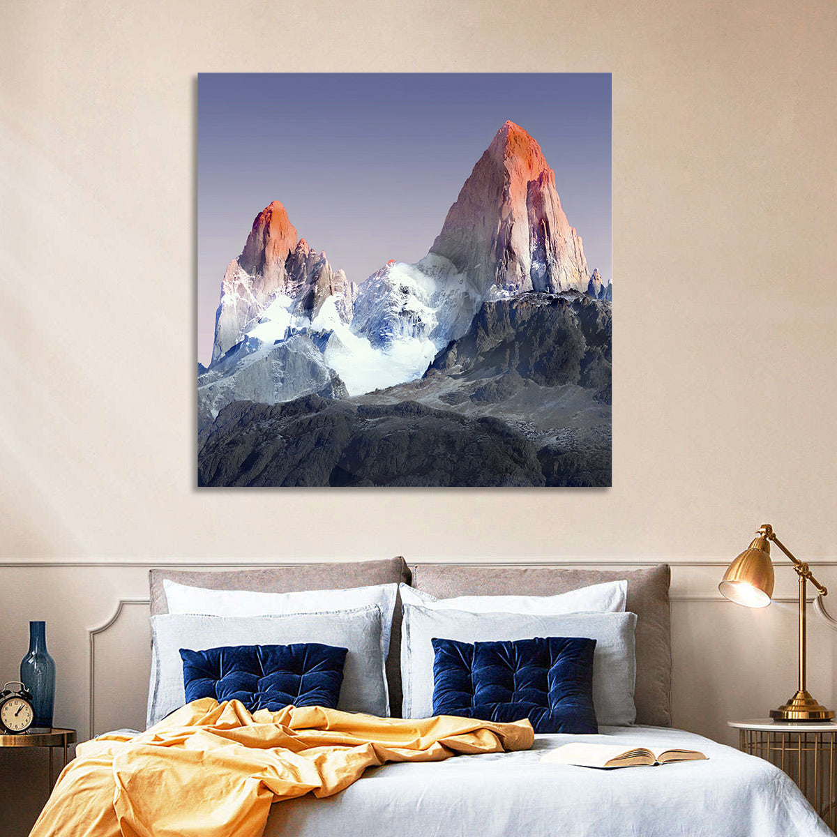 Mount Fitz Roy Wall Art in a room, square