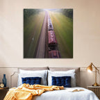 Freight Train Through Forest Wall Art