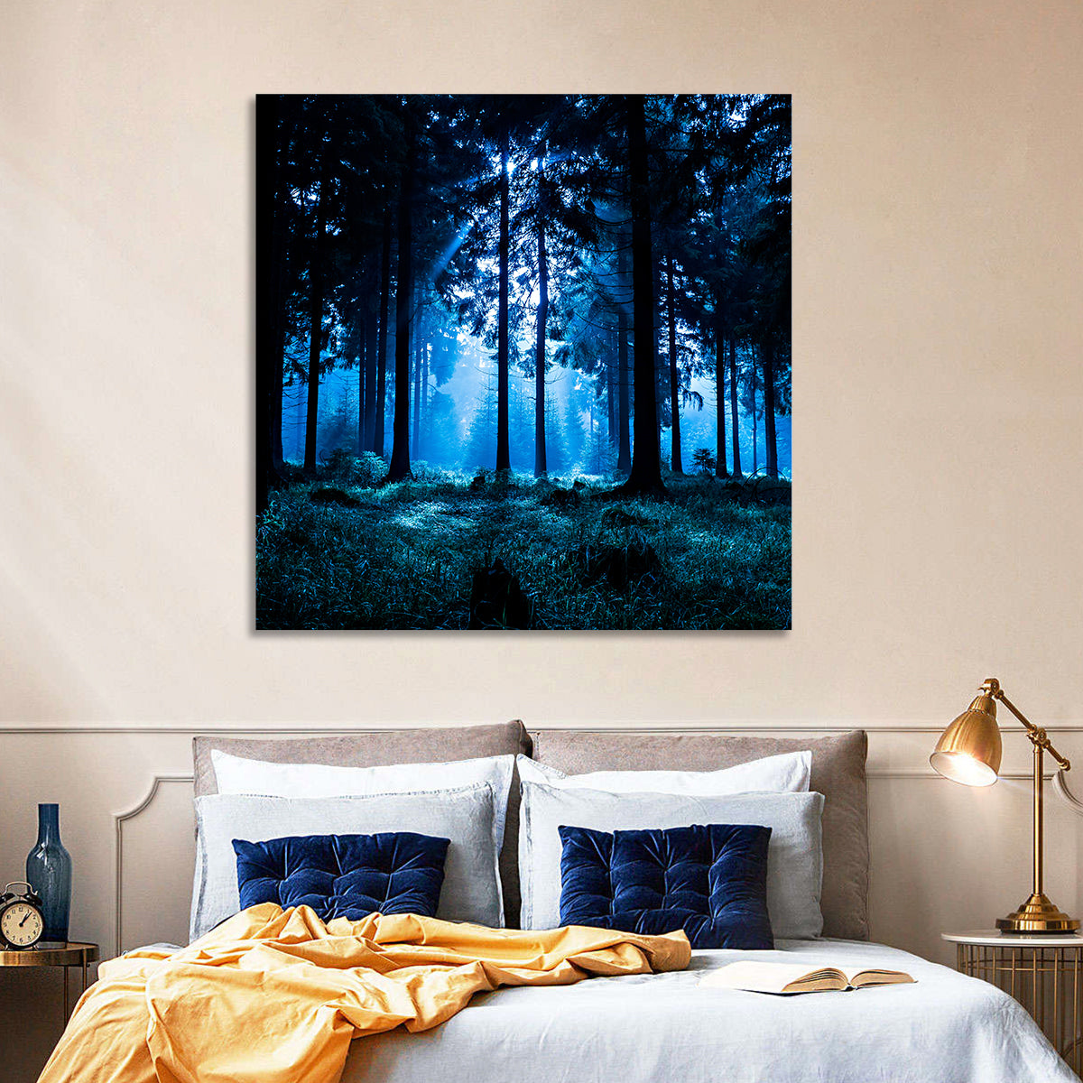 Thuringia Forest at Dusk Wall Art in a room, square