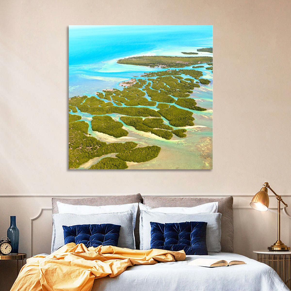 Florida Keys Mangrove Islands Wall Art in a room, square