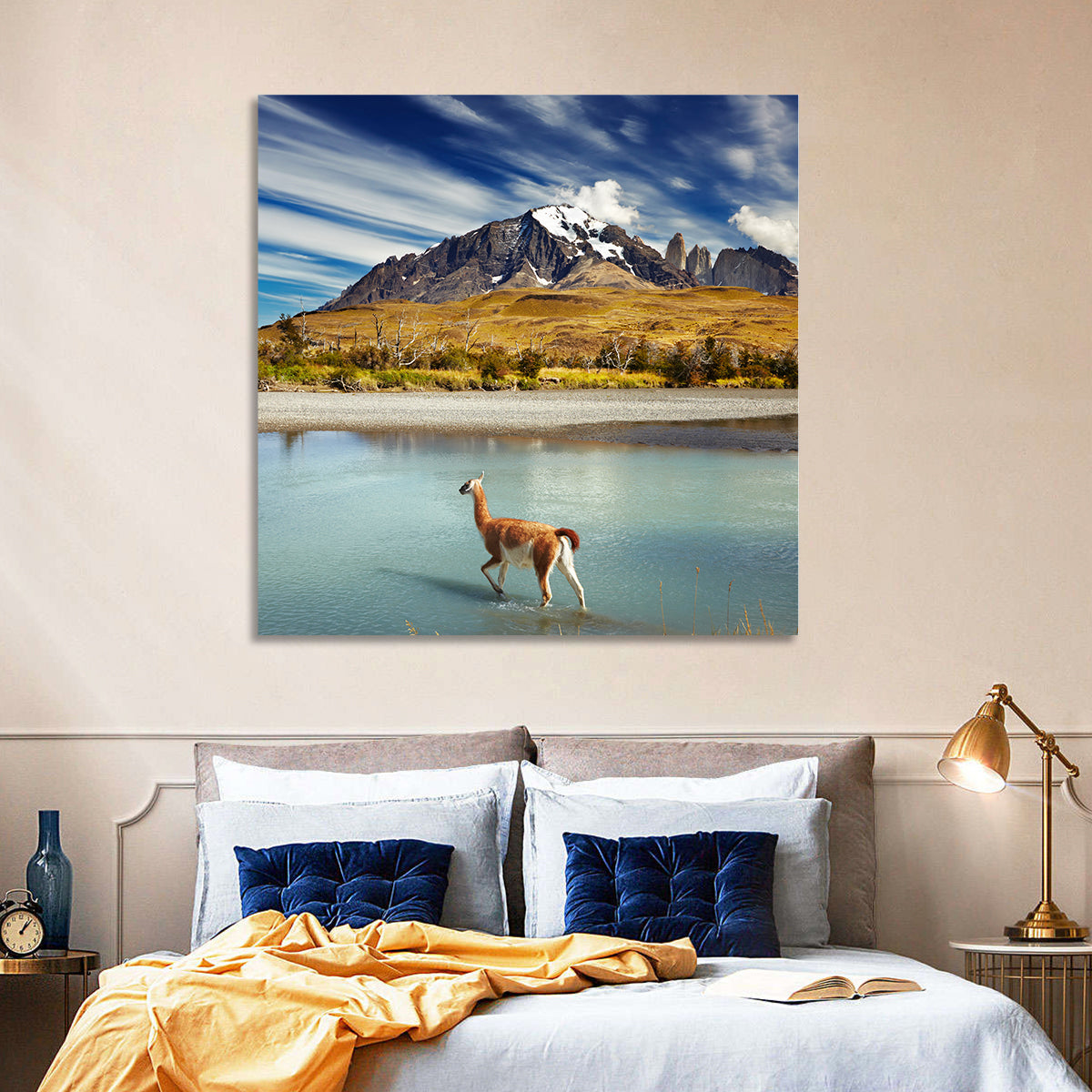 Torres Del Paine, Patagonia Wall Art in a room, square