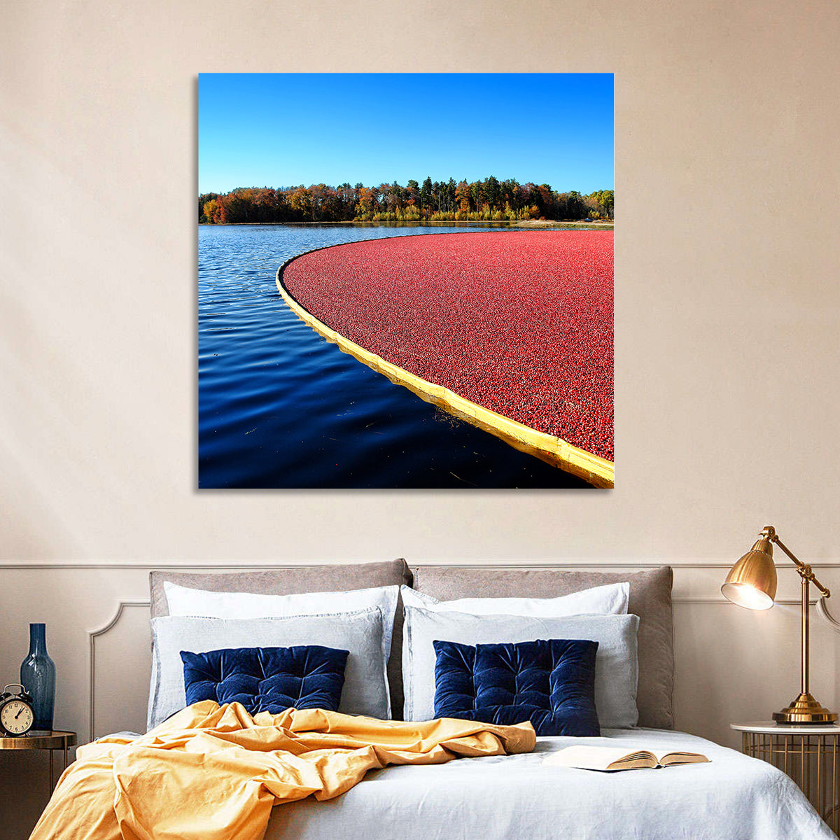 Flooded Cranberry Bog Wall Art in a room, square
