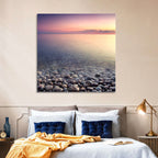Pebbled Shore Sunset Wall Art