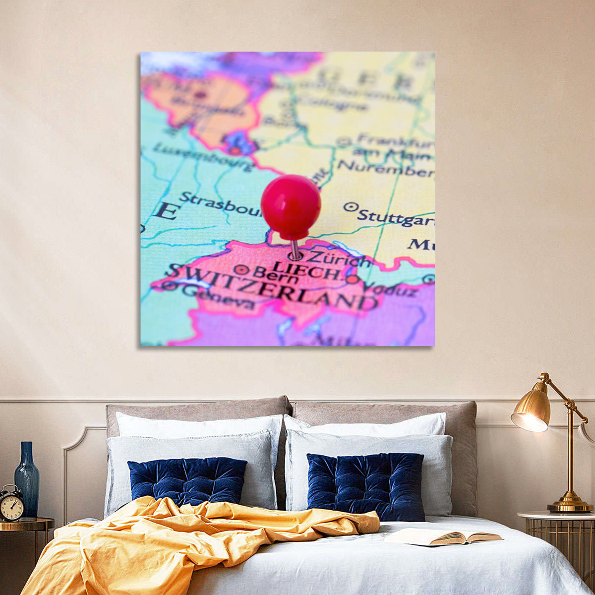 Switzerland Map Wall Art