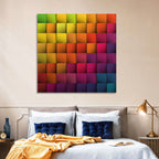 Vibrant Gradient Squares Grid Wall Art