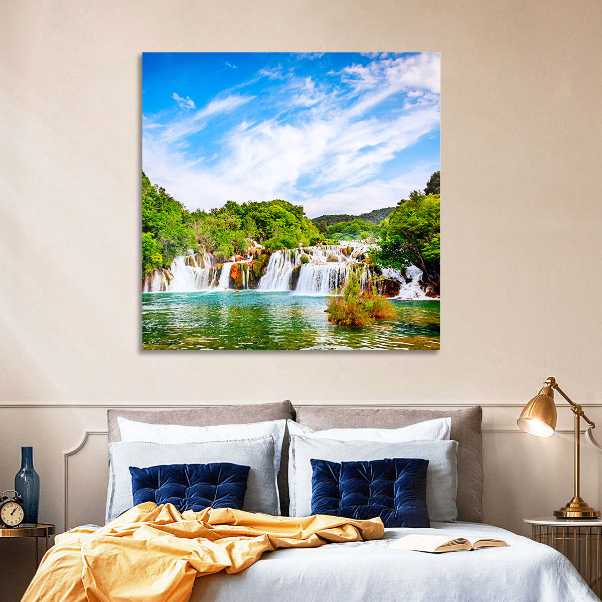 Skradinski Buk Waterfall, Krka Wall Art in a room, square