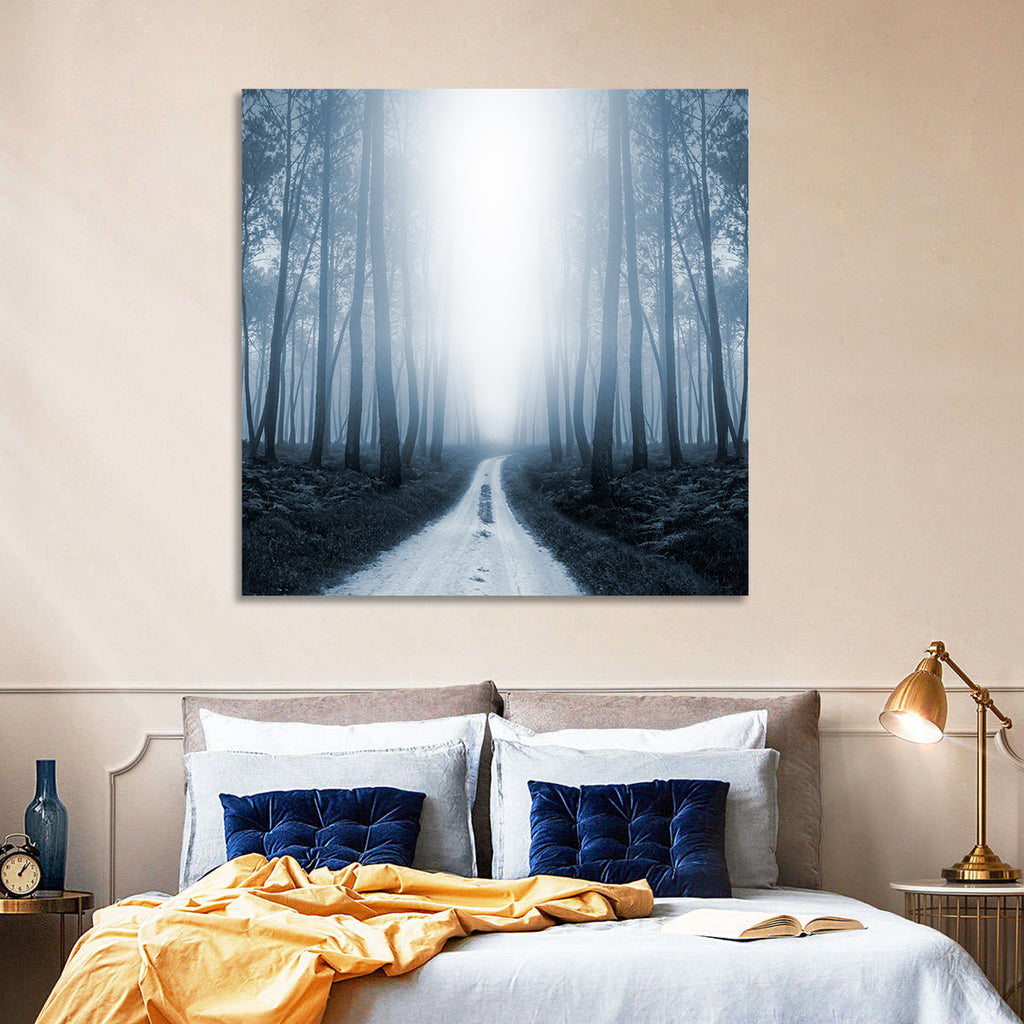Misty Forest Road at Twilight Wall Art