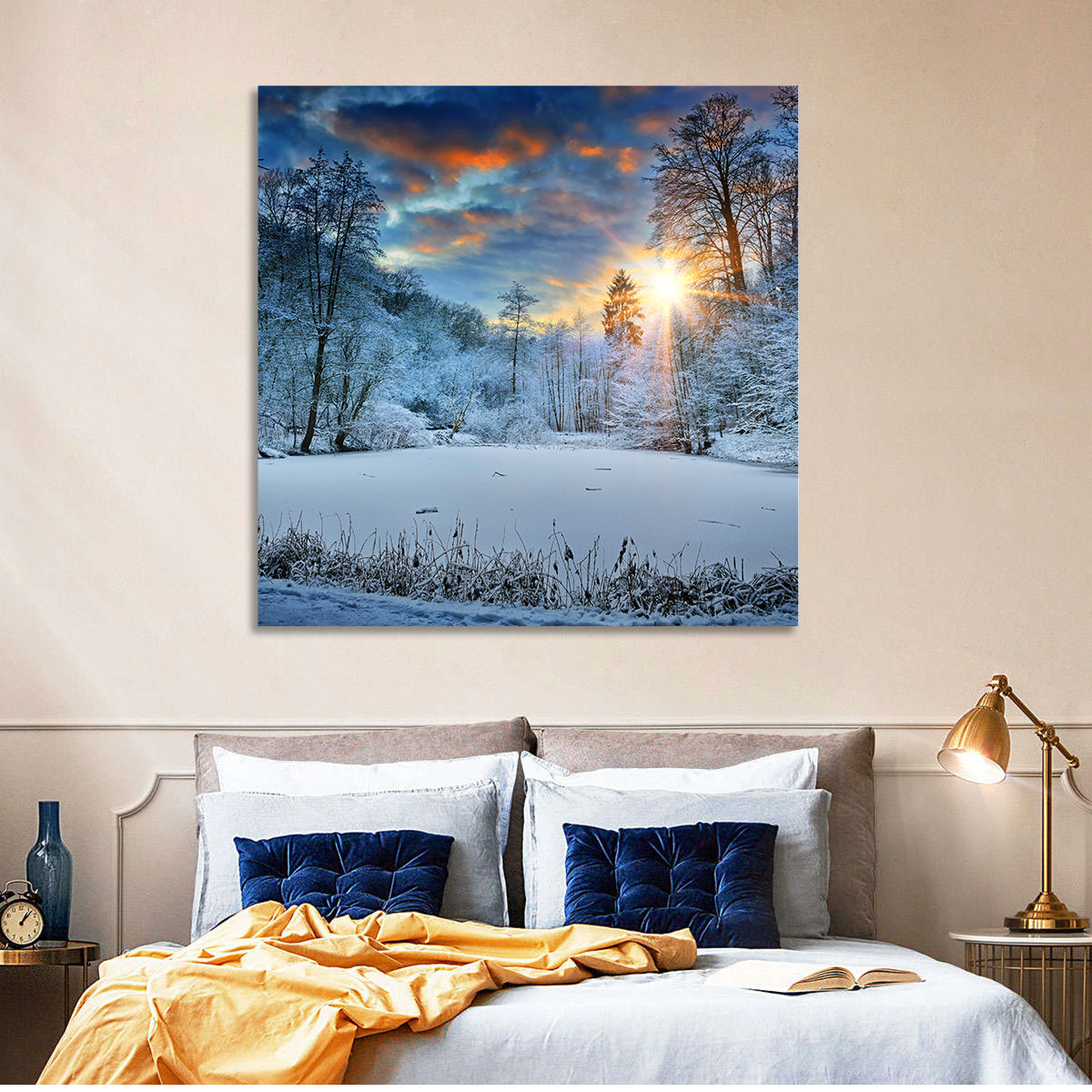 Frozen Forest Lake Wall Art
