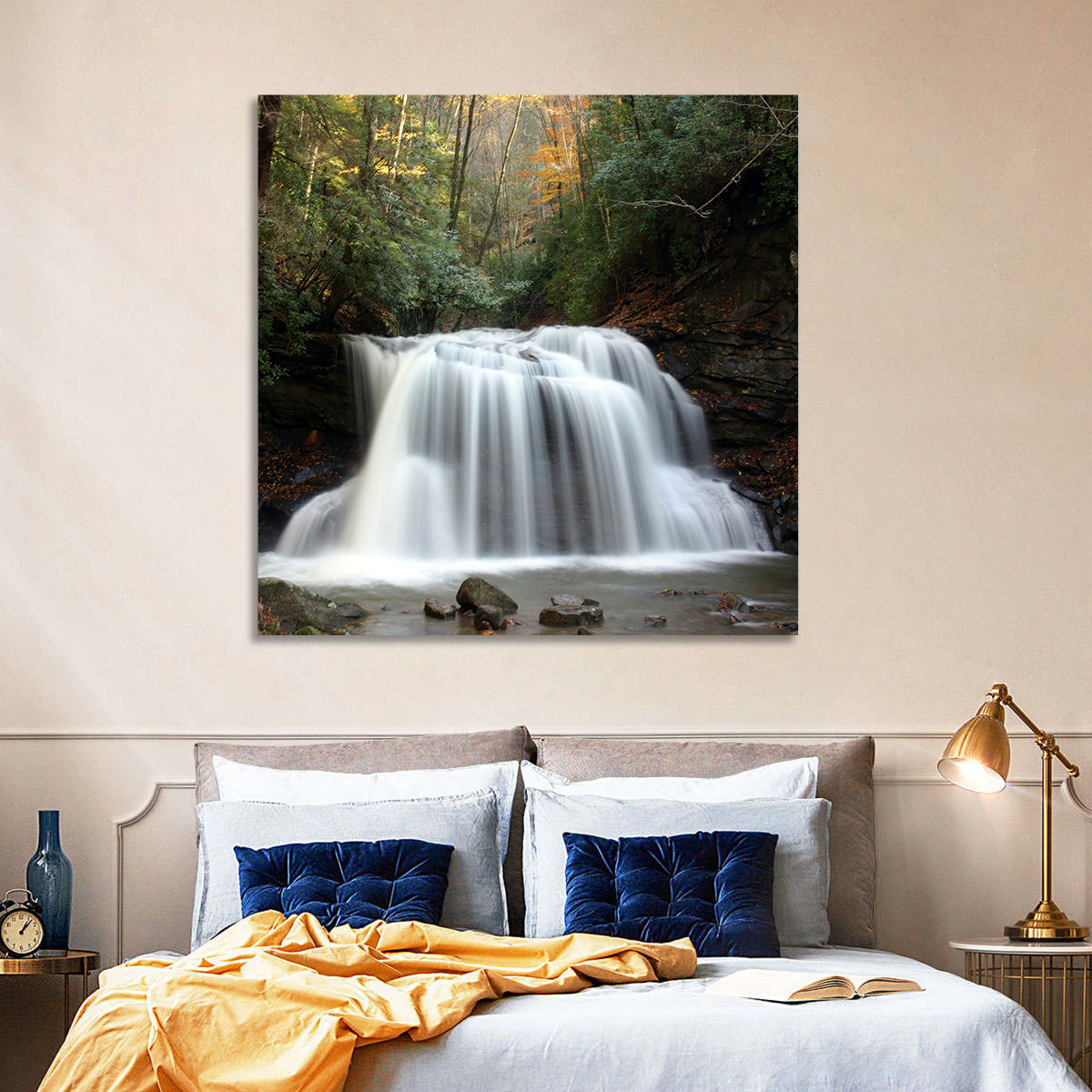 Holly River Autumn Waterfall Wall Art