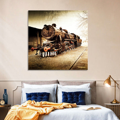 Vintage Old Train Wall Art