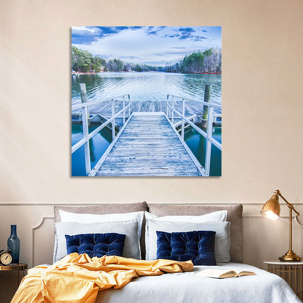 Morning at Lake Wylie Wall Art in a room, square