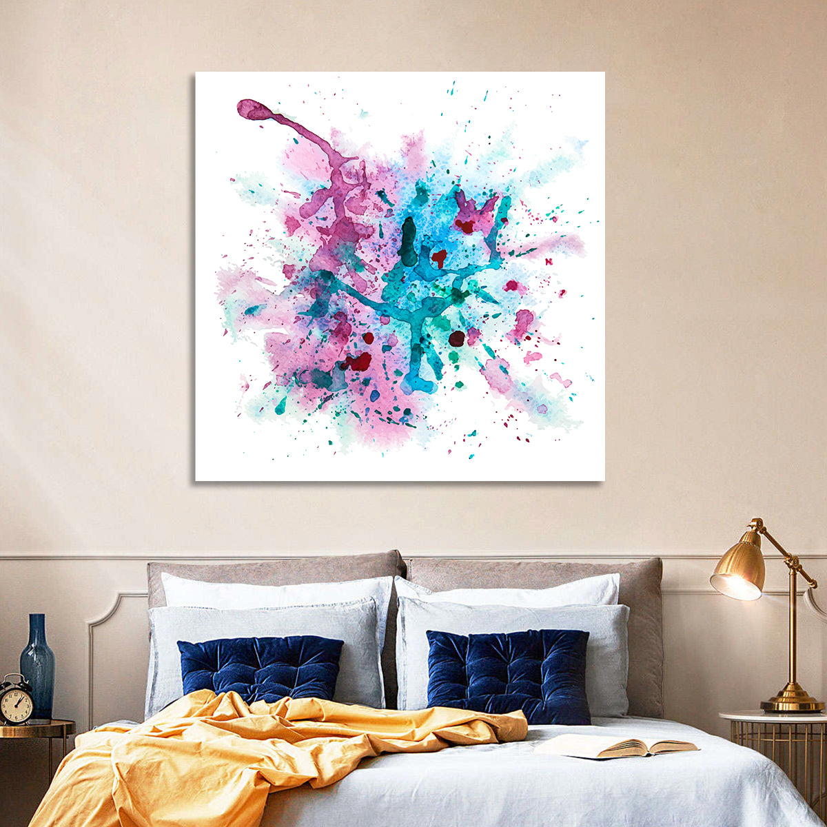 Magenta and Turquoise Splash Wall Art
