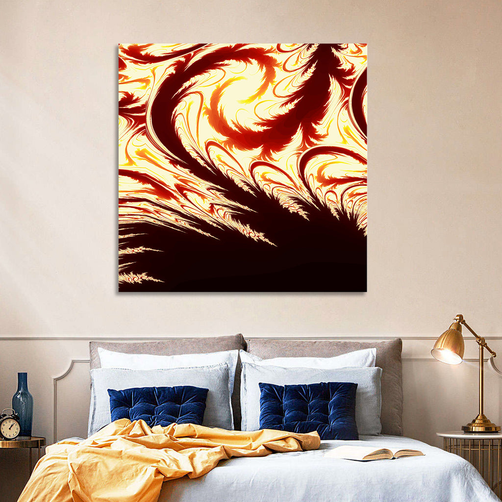 Flying Feathers in Flame Wall Art