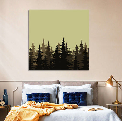 Fir Trees Silhouettes Wall Art