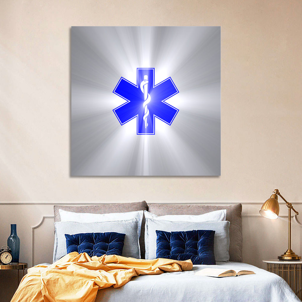 Star of Life with Rod of Asclepius Wall Art