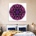 Purple Cornflower Kaleidoscope Mandala Wall Art