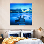 Boat and Wooden Pier Wall Art