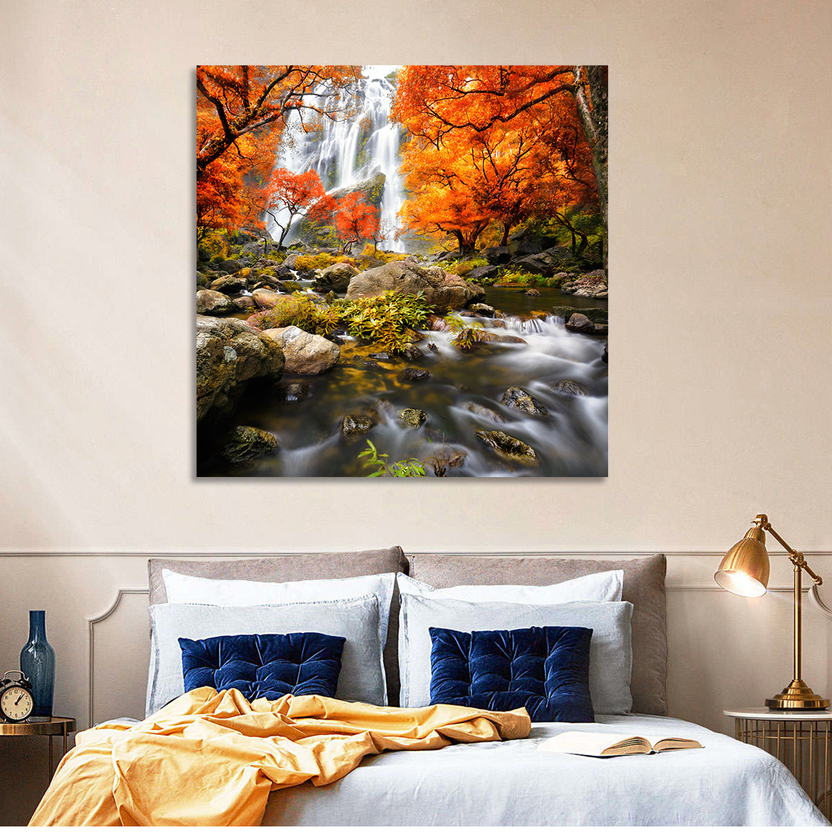 Autumn Waterfall Wall Art