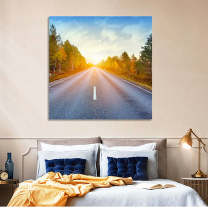 Autumn Forest Road Wall Art