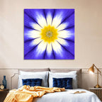 Blue Cornflower Mandala Bloom Wall Art