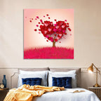 Whimsical Heart Tree Illustration Wall Art