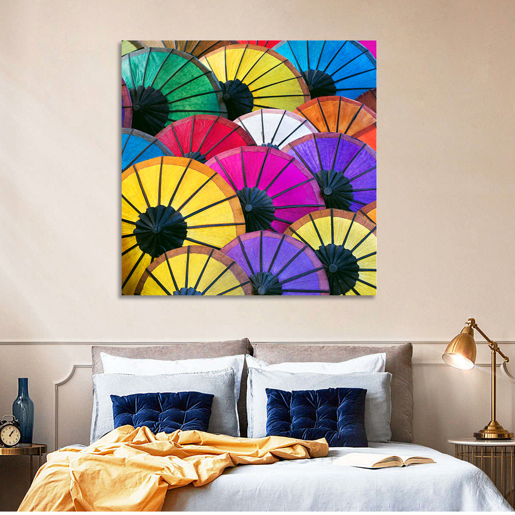 Vibrant Market Parasols Wall Art
