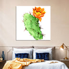 Opuntia Cactus Watercolor Wall Art