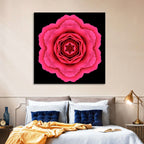 Magenta Rose Mandala Pattern Wall Art