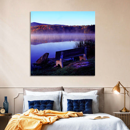 Misty Lake Sunrise Wall Art