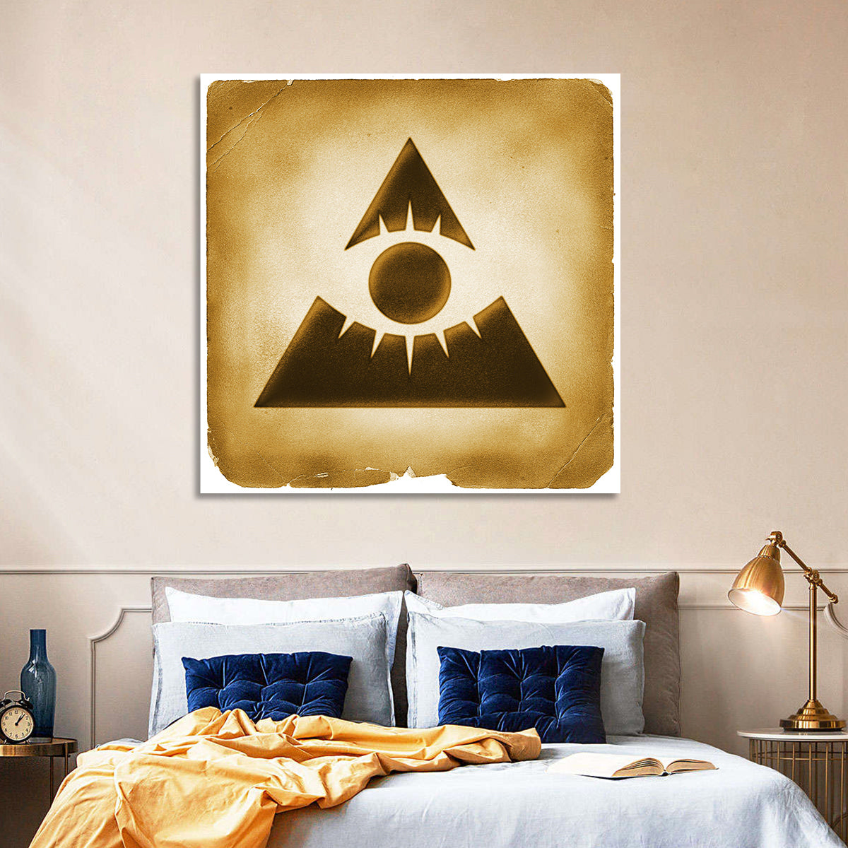 Vintage Eye of Providence Wall Art in a room, square