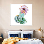 Blooming Cactus Watercolor Wall Art