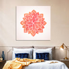 Red Lotus Mandala Wall Art