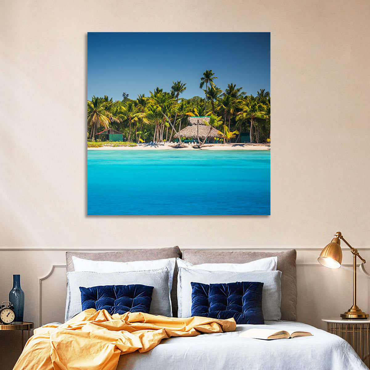 Punta Cana Beach Wall Art in a room, square