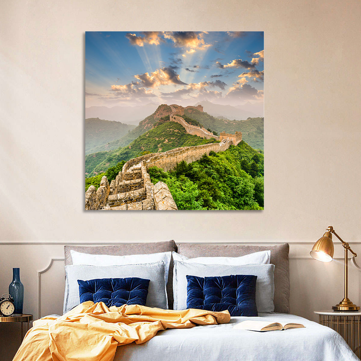 Great Wall of China Wall Art in a room, square