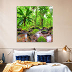 Mossy Rainforest Stream Wall Art