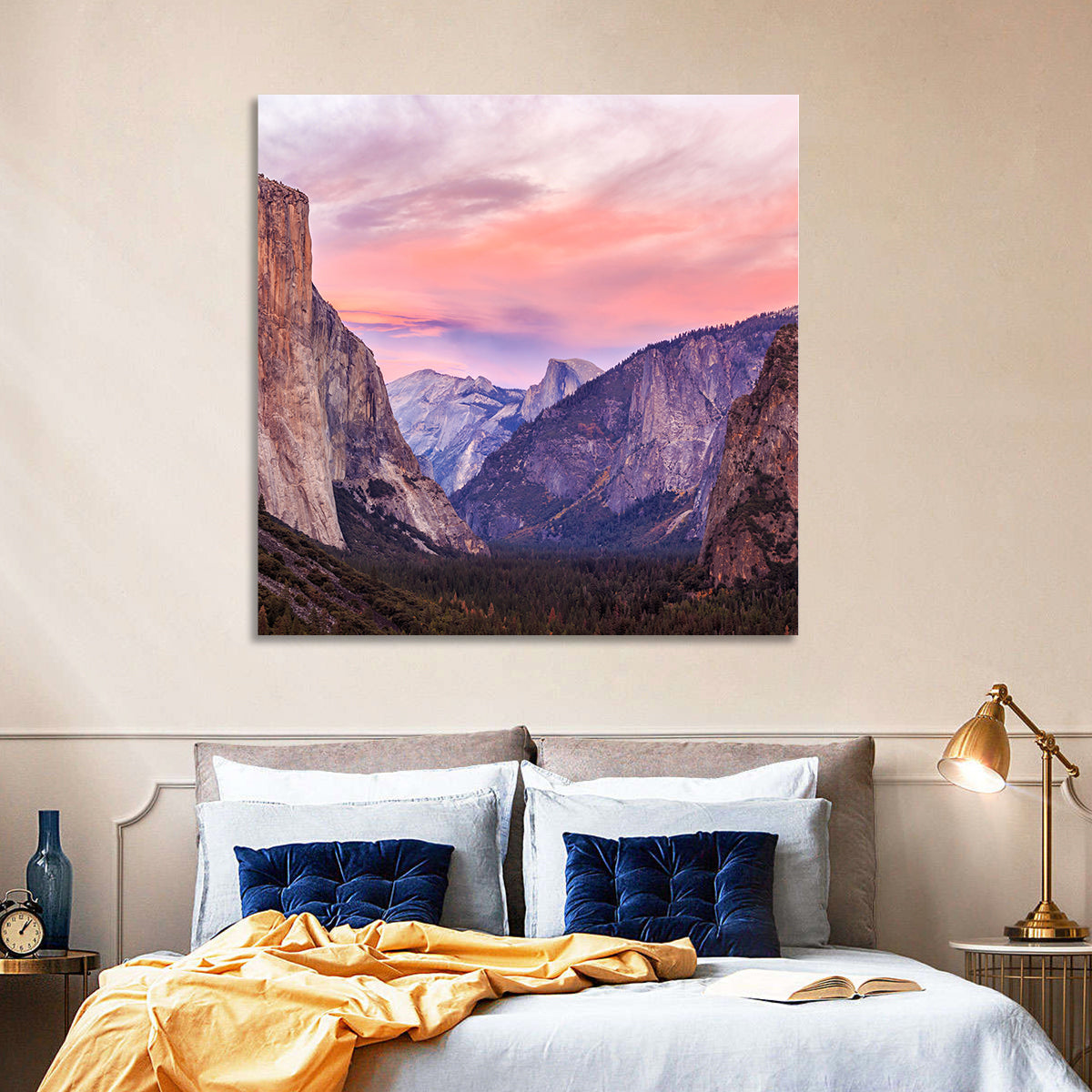 El Capitan at Tunnel View Wall Art in a room, square