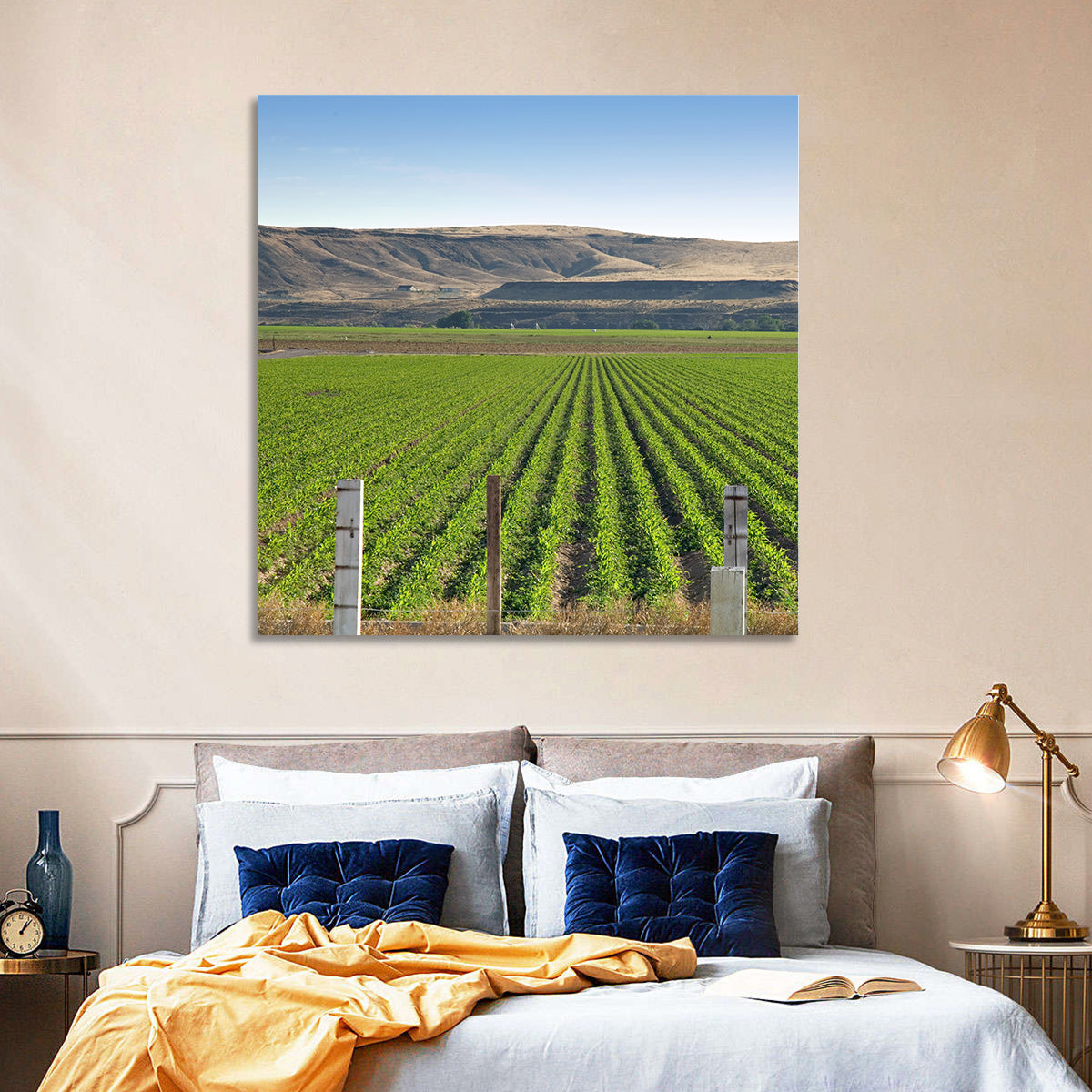 Idaho Corn Field Wall Art in a room, square