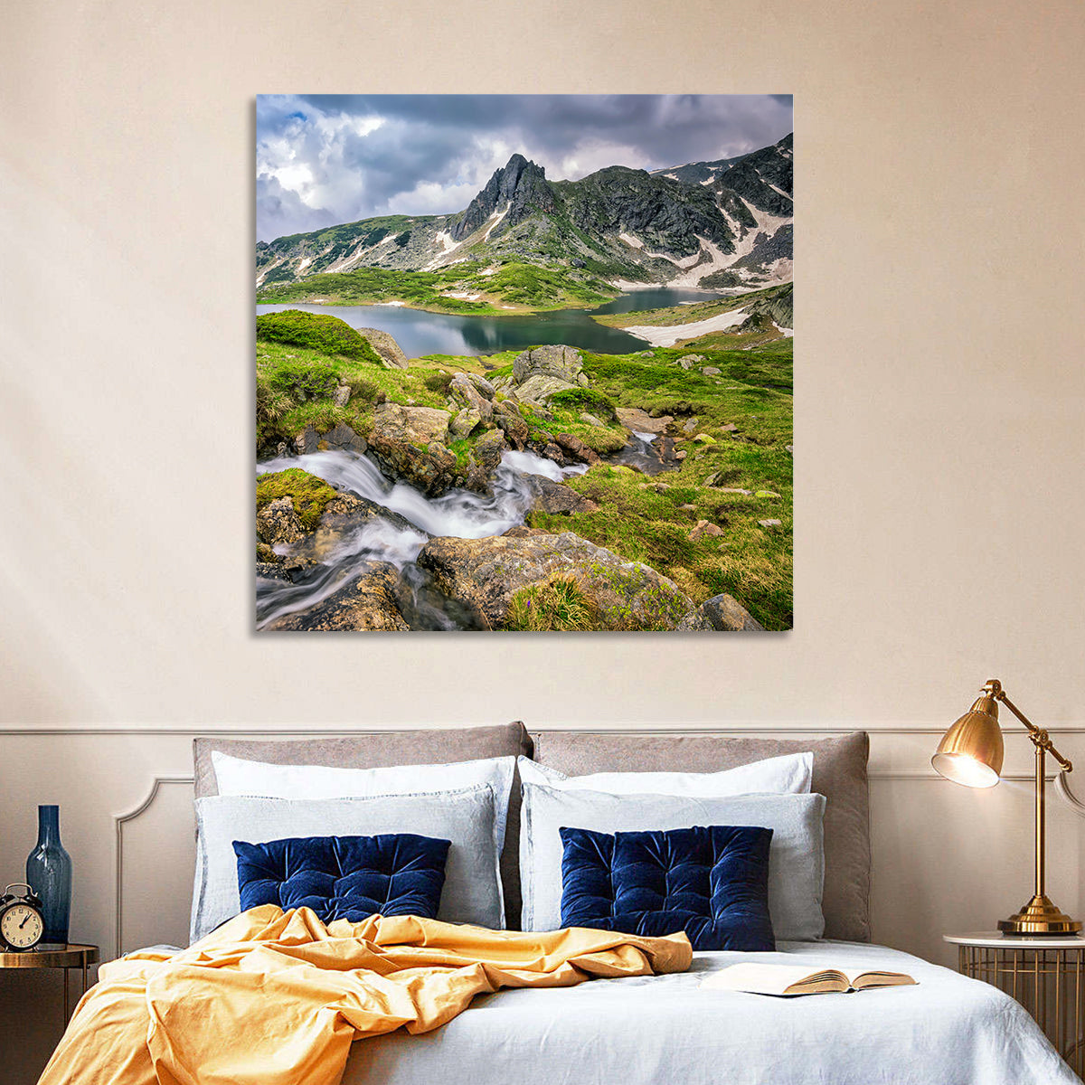 Seven Rila Lakes View Wall Art in a room, square