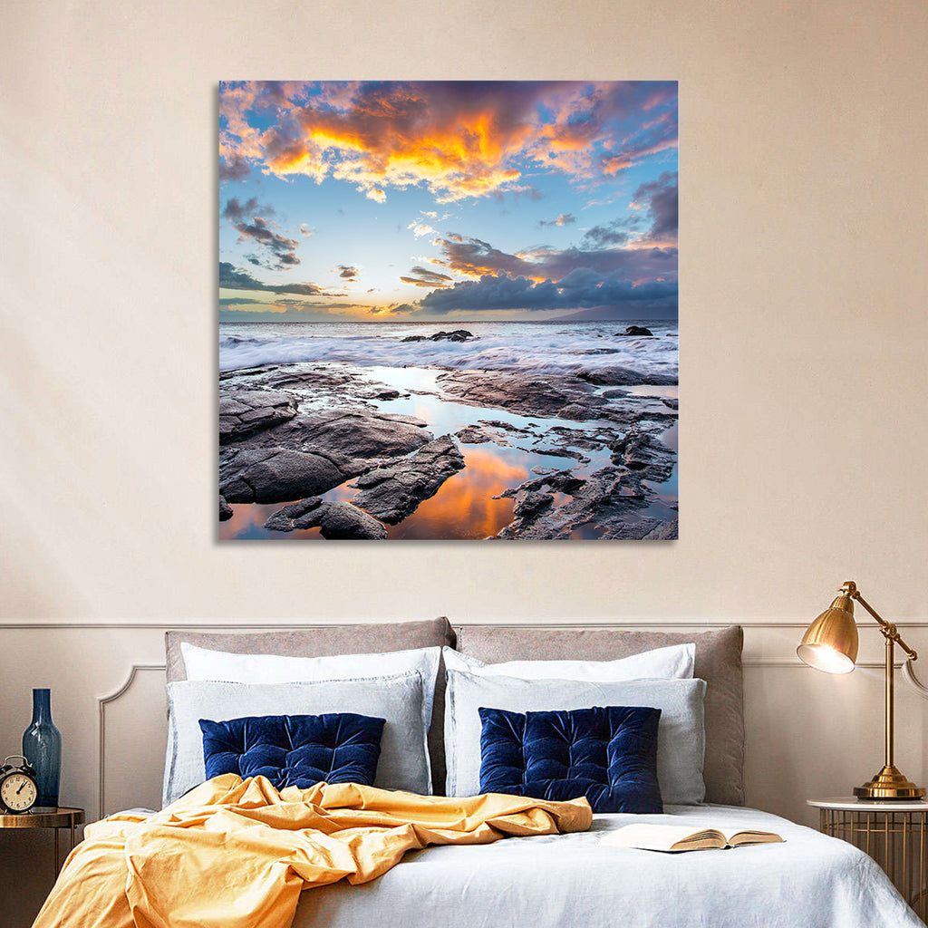 Sunset Over Volcanic Shore Wall Art