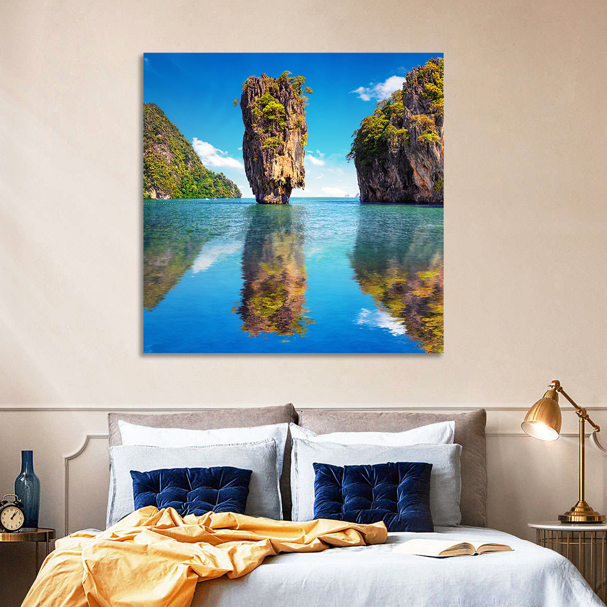 Ko Tapu Limestone Stack, Phang Nga Wall Art in a room, square