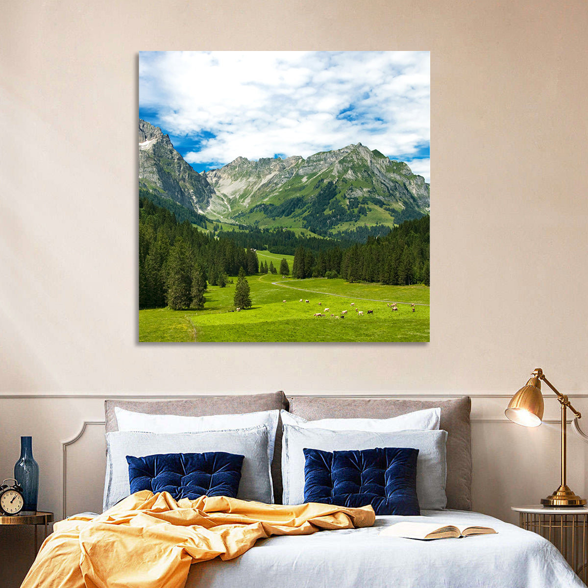 Arnibach Valley Summer Meadow Wall Art in a room, square