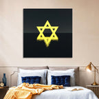Glowing Star of David Reflection Wall Art