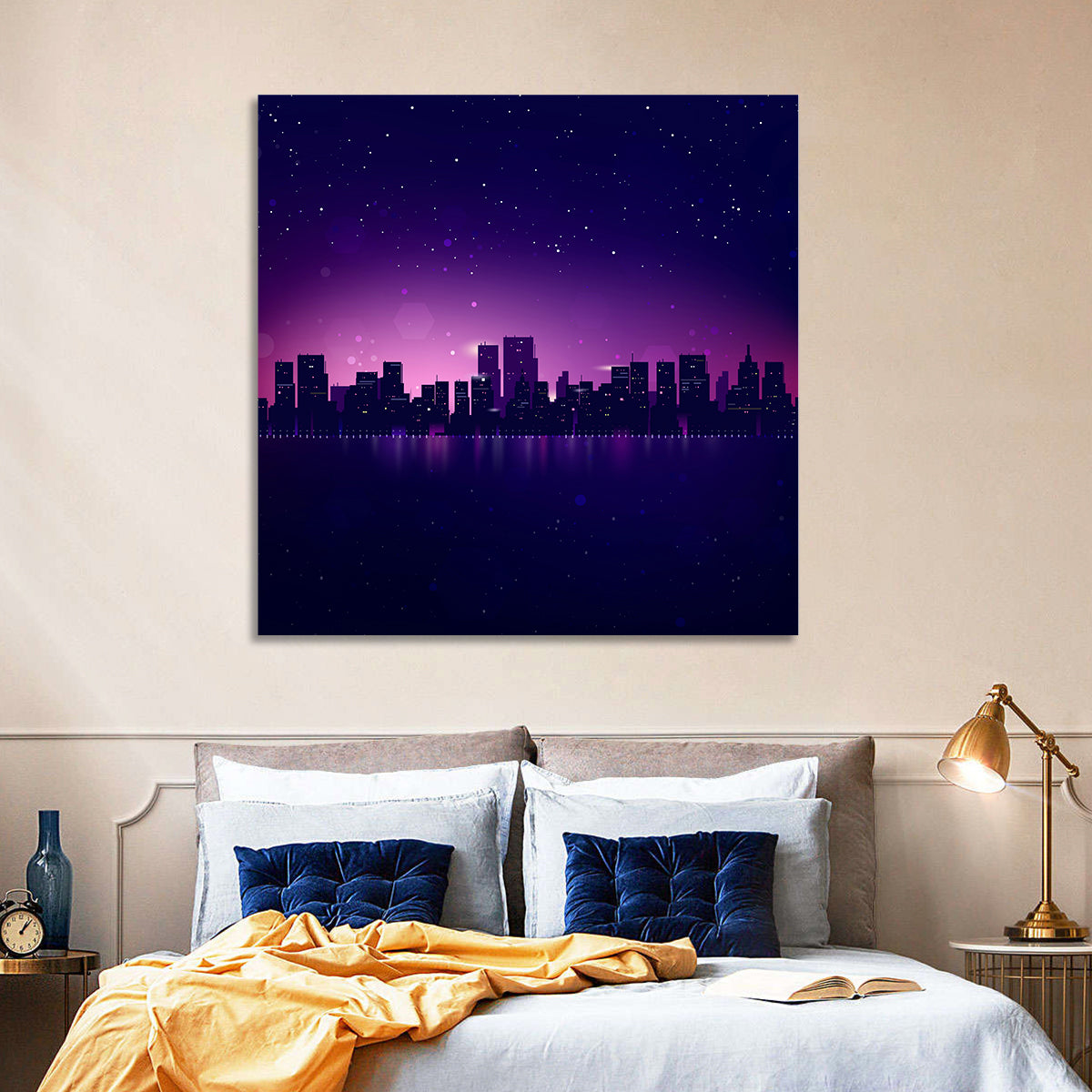 New York Night Skyline Wall Art