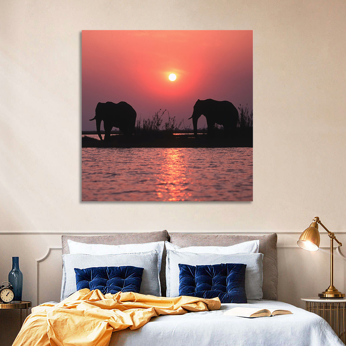 African Elephants Wall Art