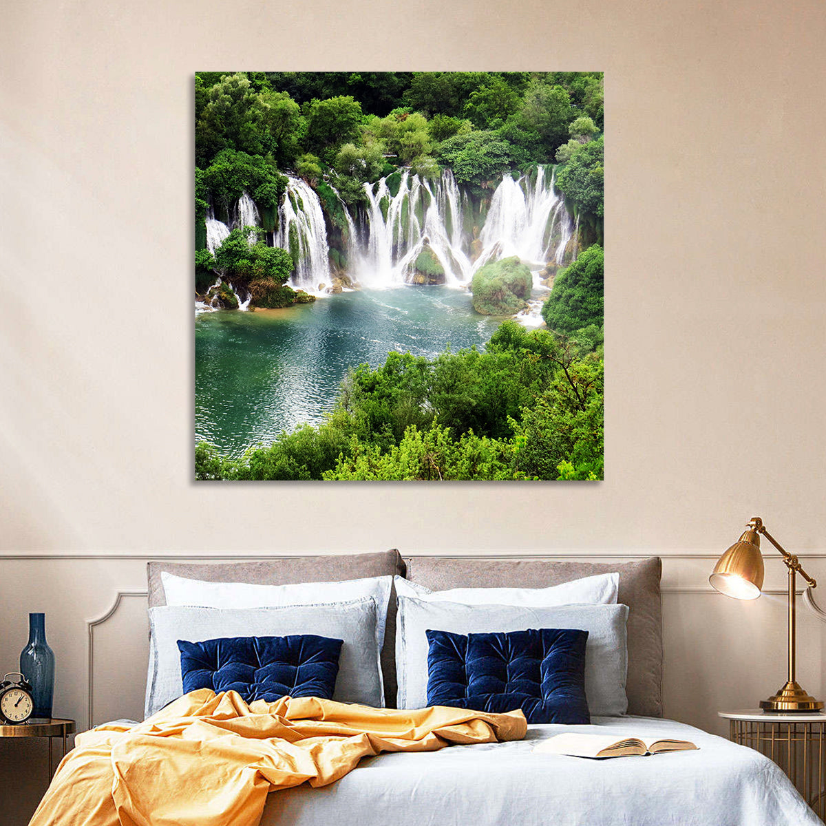 Kravice Falls Wall Art in a room, square