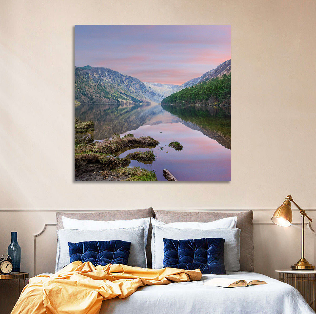 Glendalough Upper Lake at Dusk Wall Art